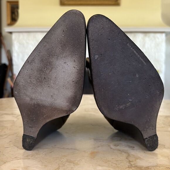 Alexander Wang Leather Wingtip Cowboy Wedge Booties - Picture 12 of 15